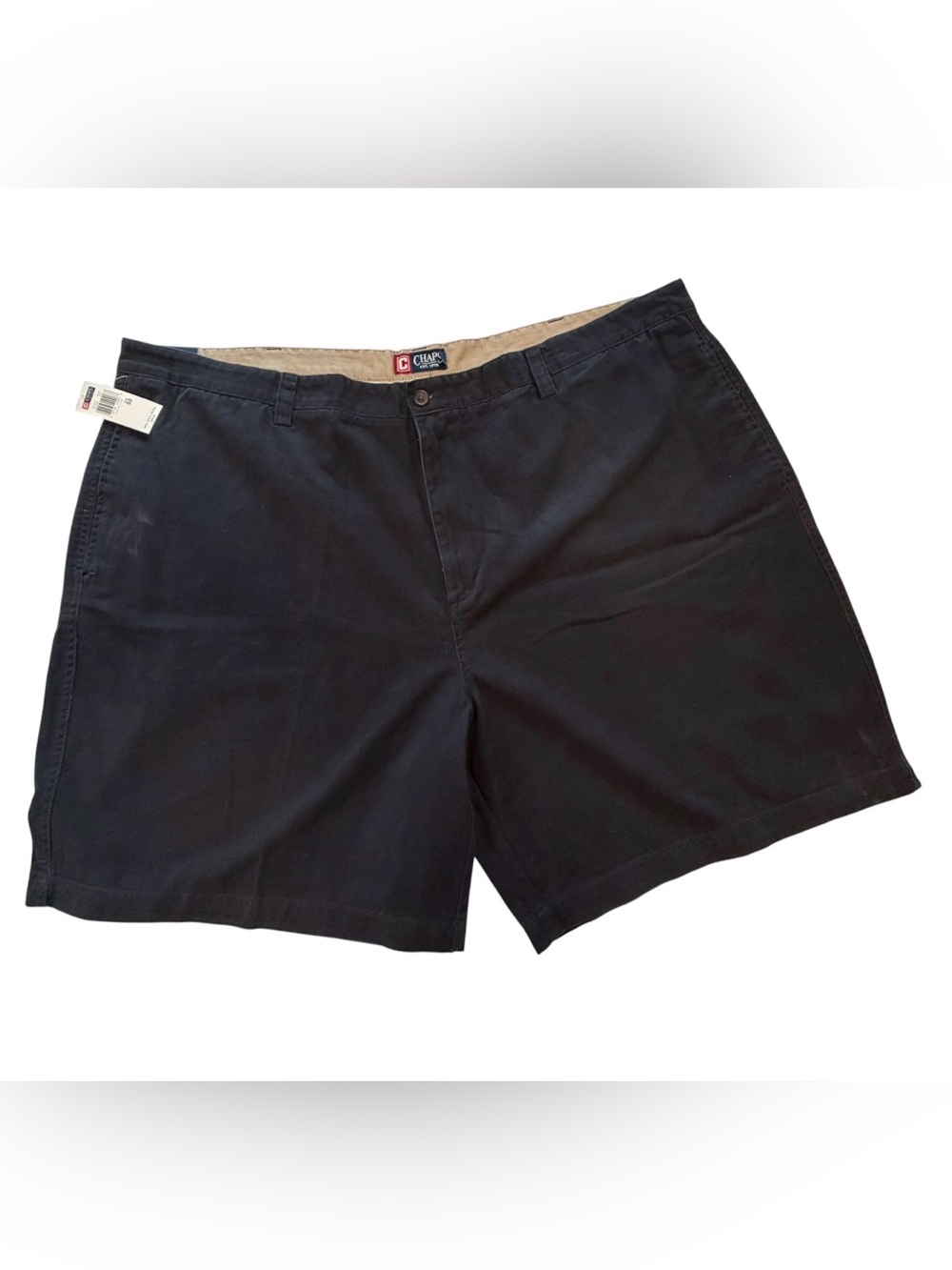 Chaps Men’s Navy Flat Front Chino Shorts Size 52 NWT 100% Cotton Big & Tall